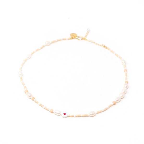 The Sis Kiss - Champagne and Pearl Beaded Necklace